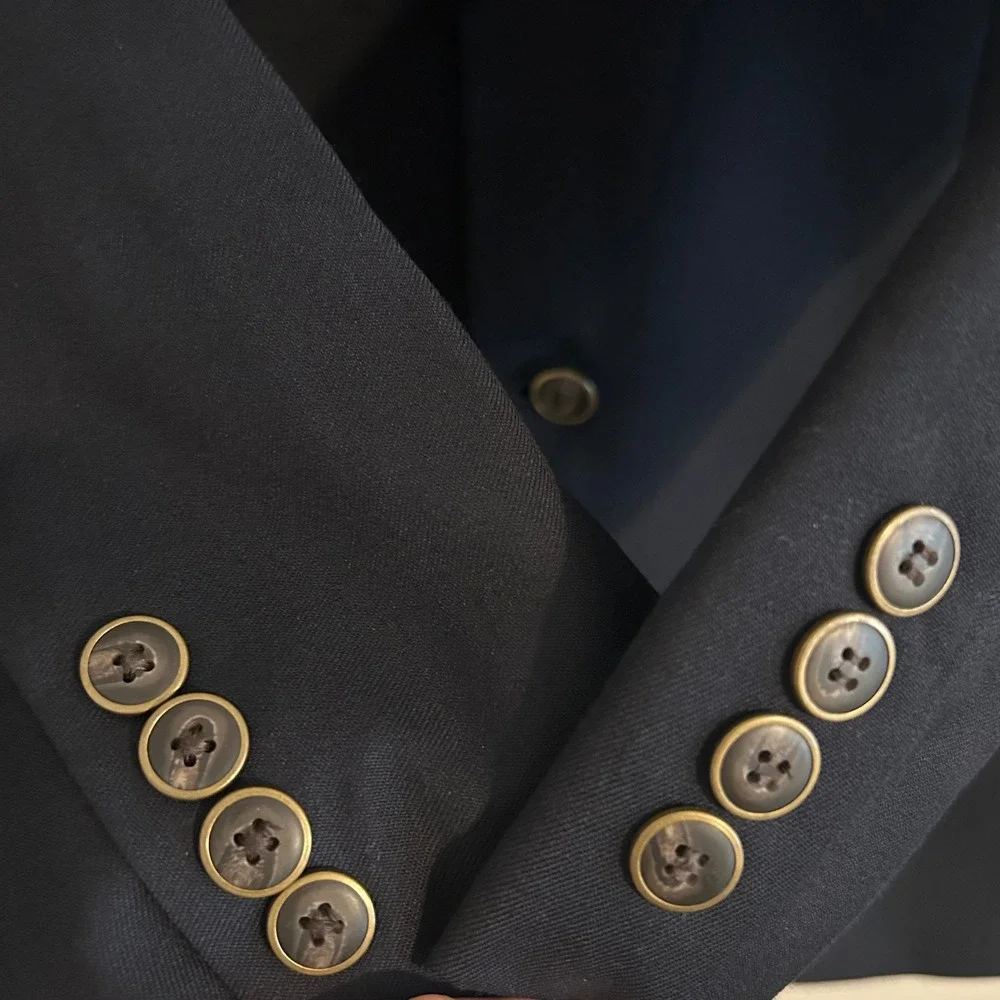 Joseph & Feiss Mens Blazer 42R Navy Blue 100%‎ Wool Gold Collection Sport Coat